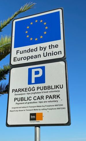 Billede af p-park finansieret af EU
